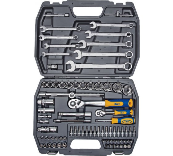 Набор инструмента 1/2 Dr и 1/4 Dr 82 предмета KRAFT KT 700305